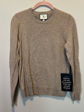 Tuckernuck Lurex Wheat Cashmere Blend Crewneck Sweater Women’s Small NWT